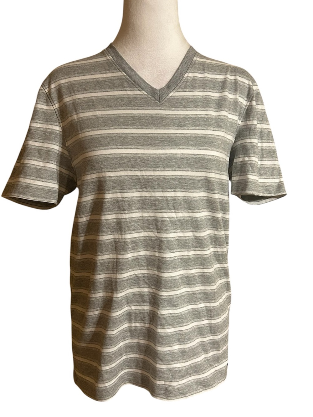 Michael Kors V-Neck Short Sleeve Striped Top